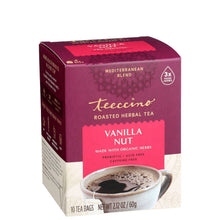 Load image into Gallery viewer, Teeccino - Vanilla Nut Roasted Herbal Tea-75 % Organic: 10 tea bags
