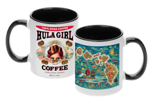 Load image into Gallery viewer, HULA GIRL 2 TONE COLORED MUG 11oz: Maroon