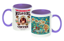 Load image into Gallery viewer, HULA GIRL 2 TONE COLORED MUG 11oz: Maroon