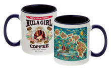 Load image into Gallery viewer, HULA GIRL 2 TONE COLORED MUG 11oz: Light Blue