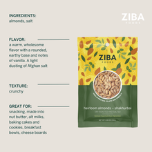 Load image into Gallery viewer, Ziba Foods - Heirloom Almonds - Shakhurbai (Dry Roasted & Salted) 1oz