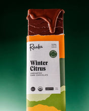 Load image into Gallery viewer, Raaka Chocolate - 53% Winter Citrus Chocolate Bar - Holiday Christmas Limited