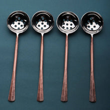 Load image into Gallery viewer, INOX artisans - Ridge Design Copper Antique Olive Spoons 4 Pcs. Set