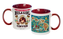 Load image into Gallery viewer, HULA GIRL 2 TONE COLORED MUG 11oz: Maroon