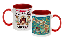 Load image into Gallery viewer, HULA GIRL 2 TONE COLORED MUG 11oz: Maroon