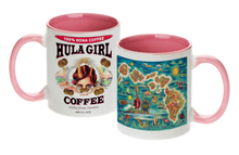 Load image into Gallery viewer, HULA GIRL 2 TONE COLORED MUG 11oz: Light Blue