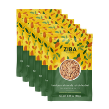 Load image into Gallery viewer, Ziba Foods - Heirloom Almonds - Shakhurbai (Dry Roasted & Salted) 1oz