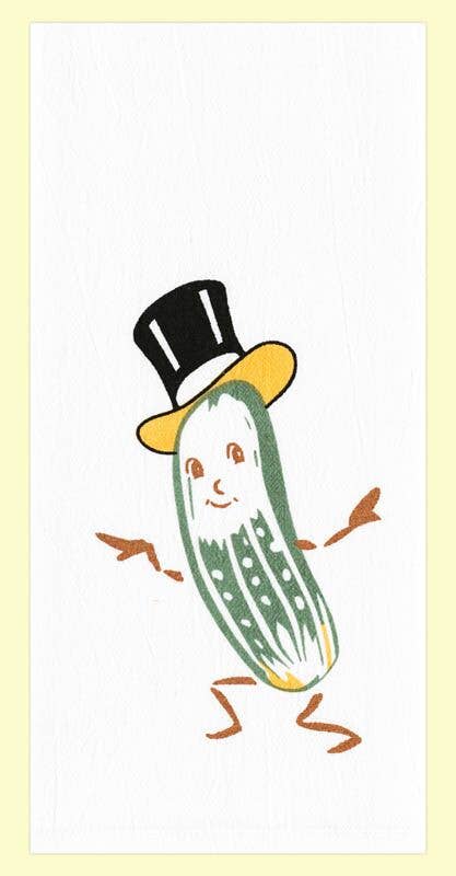 Red and White Kitchen Company - Mr Pickle Retro Flour Sack Kitchen Towel