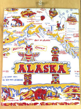 Load image into Gallery viewer, Red and White Kitchen Company - Alaska Map Retro Flour Sack Kitchen Towel
