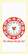 Load image into Gallery viewer, Red and White Kitchen Company - Time for Tea Retro Flour Sack Towel
