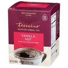 Load image into Gallery viewer, Teeccino - Vanilla Nut Roasted Herbal Tea-75 % Organic: 10 tea bags
