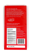 Load image into Gallery viewer, L'Amourette Chocolat - 72% Dark Chocolate with Cayenne Chili Pepper &amp; Cinnamon
