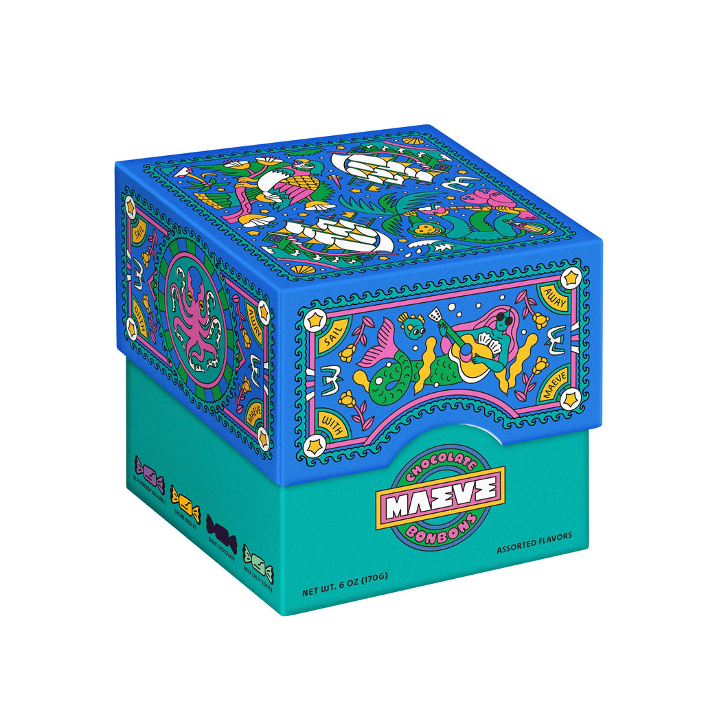 Seattle Chocolate Presents MAEVE - New! Sail Away Bonbon Gift Box - 6oz