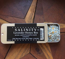Load image into Gallery viewer, Salinity Finishing Salt - Jar - Lavender Honey Bee Finishing Salt: 3 oz pinch jar
