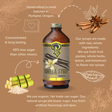 Load image into Gallery viewer, Portland Syrups - Vanilla Syrup 12 oz - Coffee Syrup
