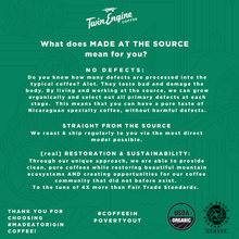 Load image into Gallery viewer, Twin Engine Coffee - Elefante Black GROUND /Organic Fair Trade Specialty Arabica
