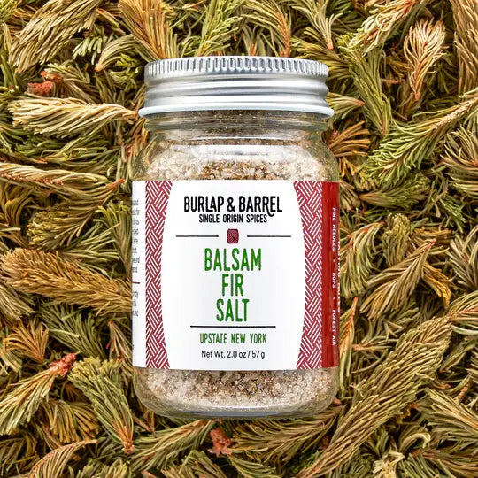 Burlap & Barrel - Balsam Fir Salt - Single Origin Spice & Seasoning : 2.7 oz glass jar