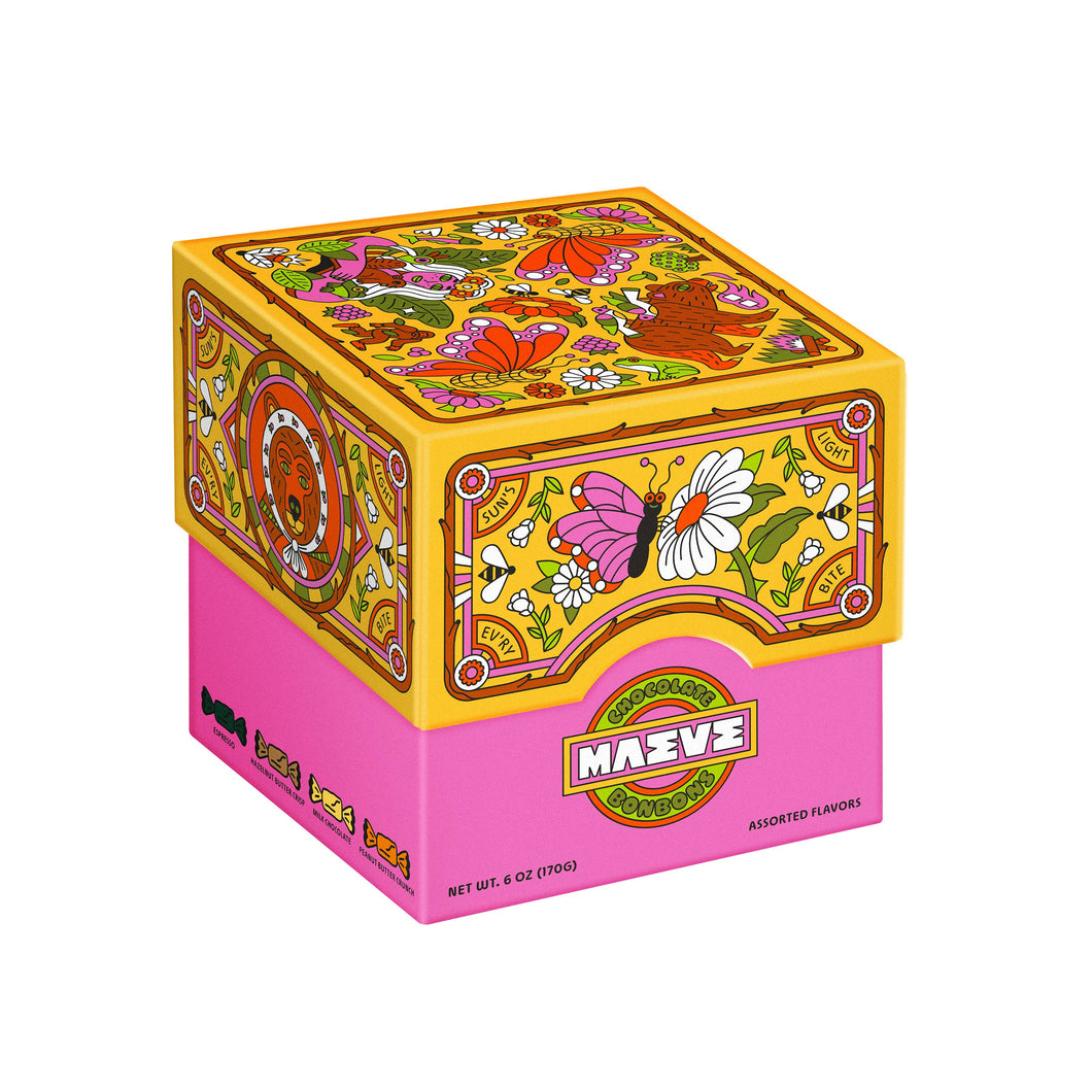 Seattle Chocolate Presents MAEVE - New! Sun's Light Bonbon Gift Box - 6oz