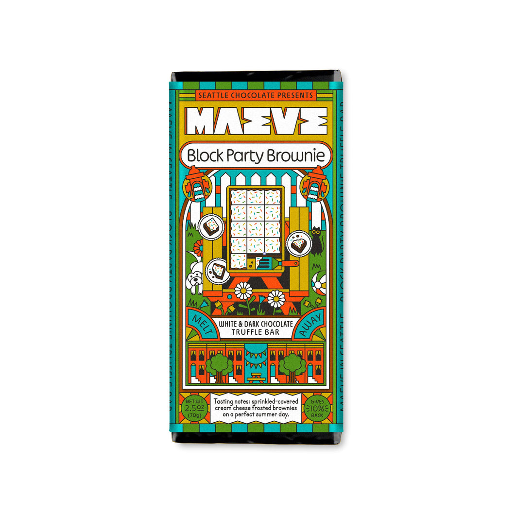 Seattle Chocolate Presents MAEVE - New! Block Party Brownie Truffle Bar