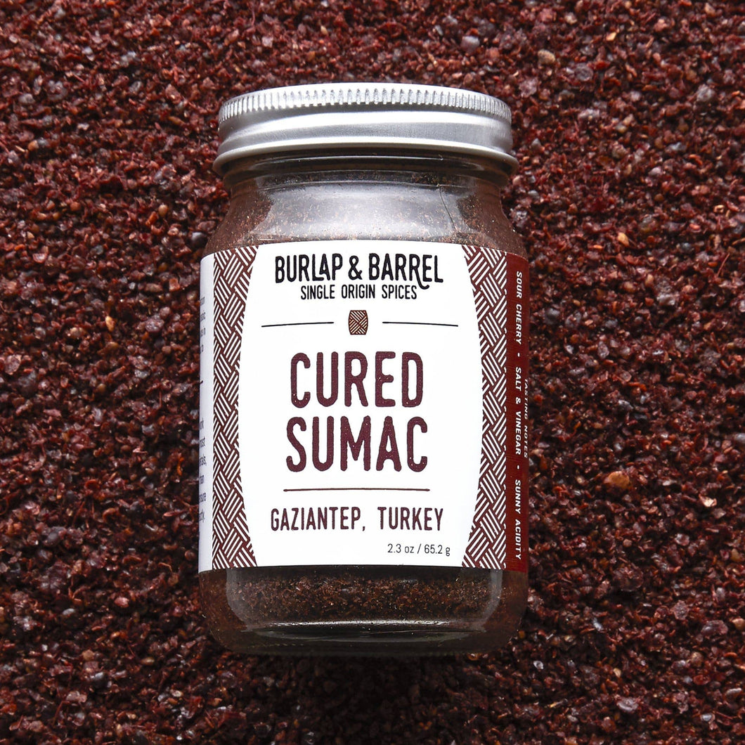 Burlap & Barrel - Cured Sumac (Sumak) - Single Origin Spice & Seasoning: 2.3 oz glass jar