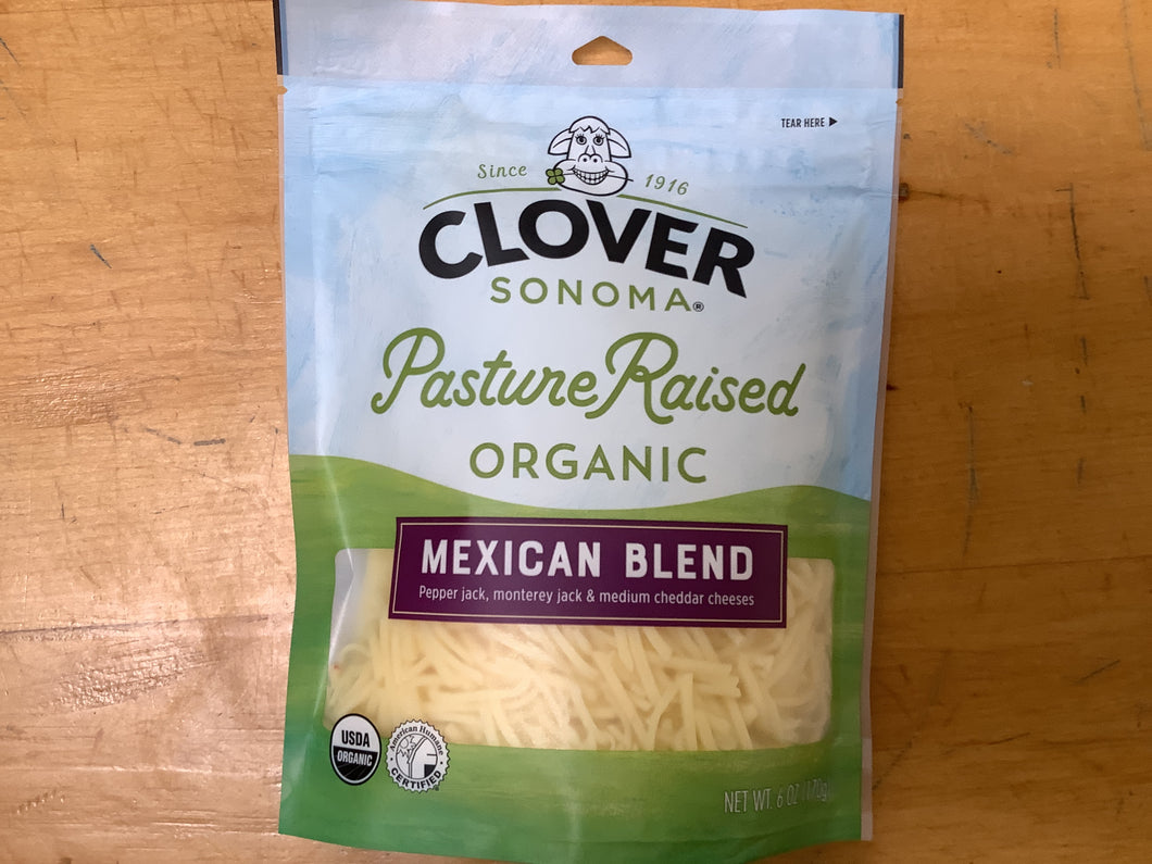 Clover mexican Organic Shredded cheese 6oz