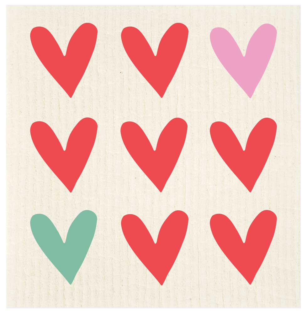 Potluck Press - Hearts Grid Valentine Swedish Dishcloth