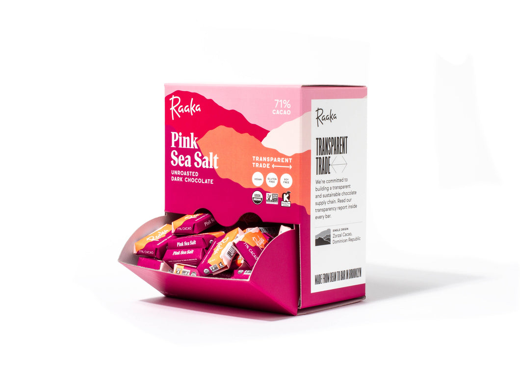 Raaka Chocolate - 71% Pink Sea Salt Mini Chocolate Bars