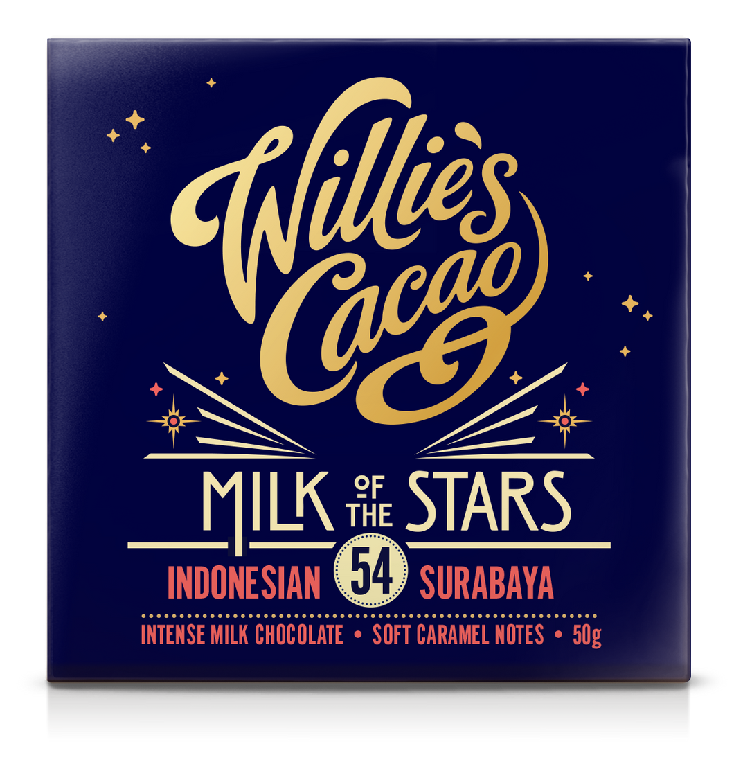 Belgium's Chocolate Source - Willie's Cacao Milk of the Stars, Surabaya 54 Milk Chocolate