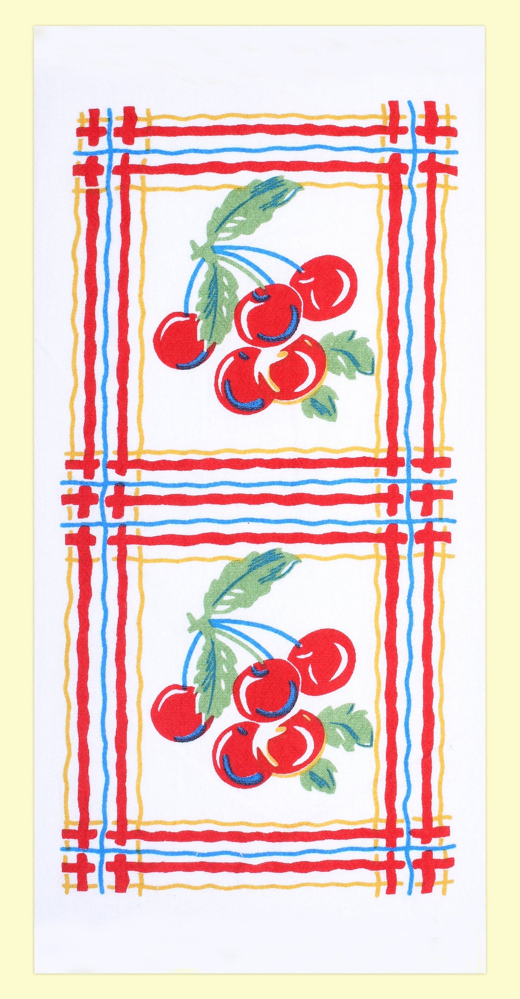 Red and White Kitchen Company - Sweet Cherries Retro Flour Sack Kitchen Towel