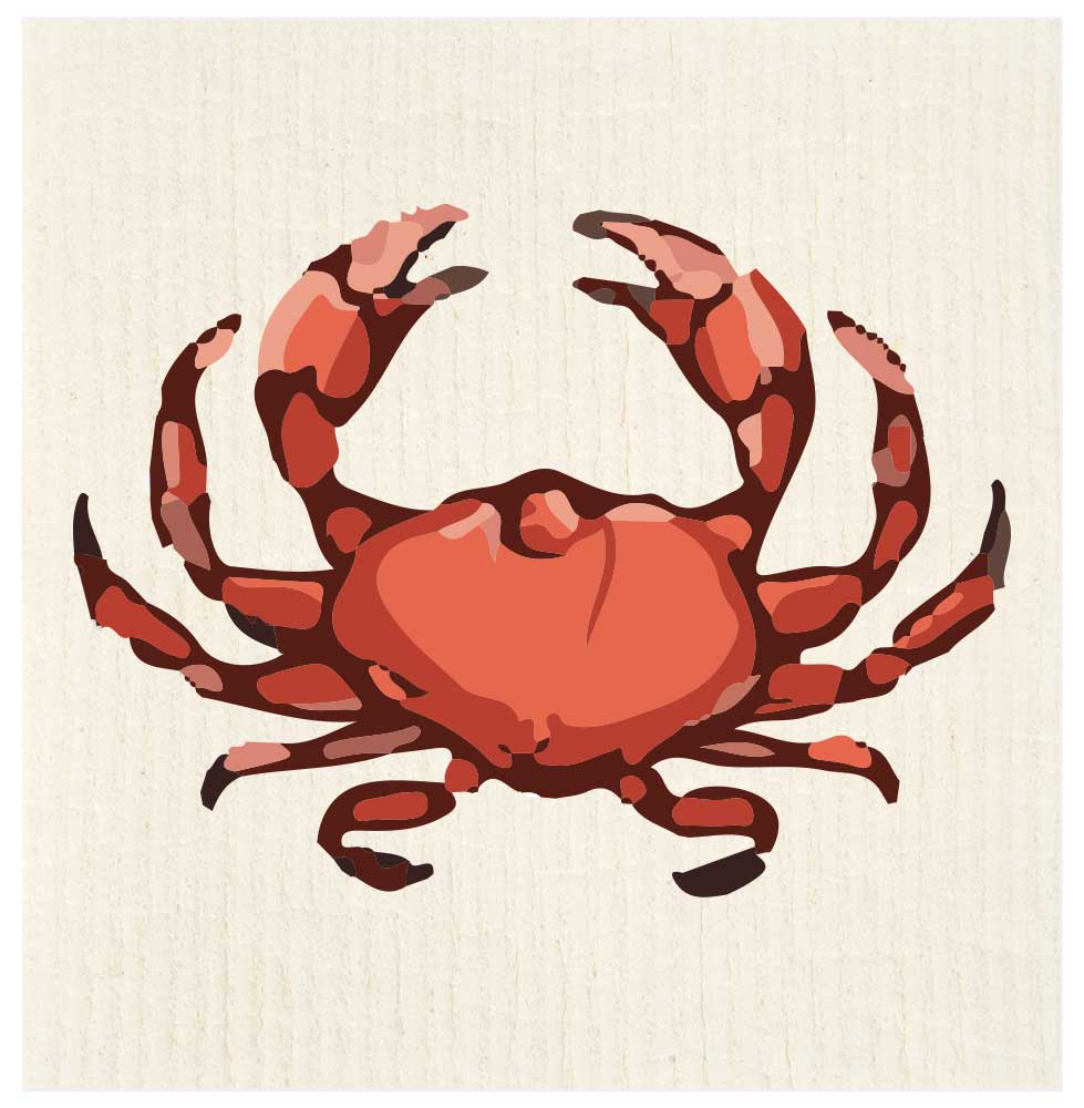 Potluck Press - Red Crab Swedish Dishcloth