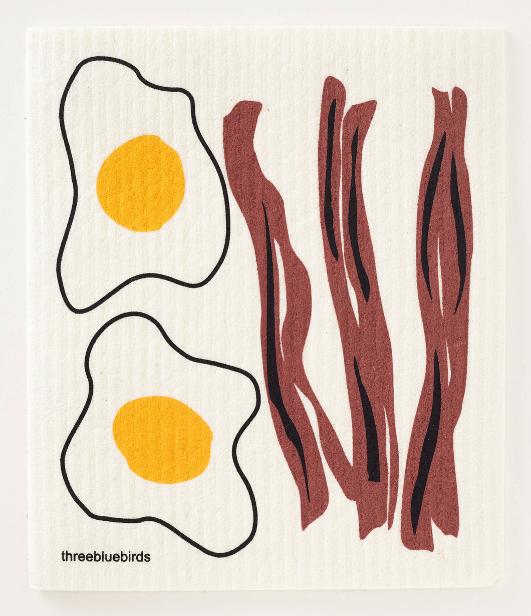 Three Bluebirds Swedish Dishcloths - Bacon and Eggs Swedish Dishcloth