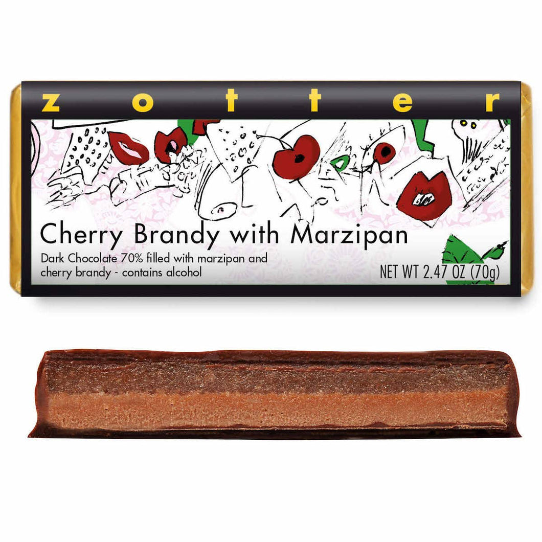 Zotter Chocolates - Cherry Brandy with Marzipan (Hand-scooped Chocolate)