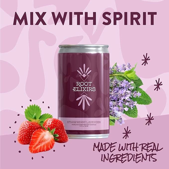 Root Elixirs - Root Elixirs Sparkling Strawberry Lavender Cocktail Mixer