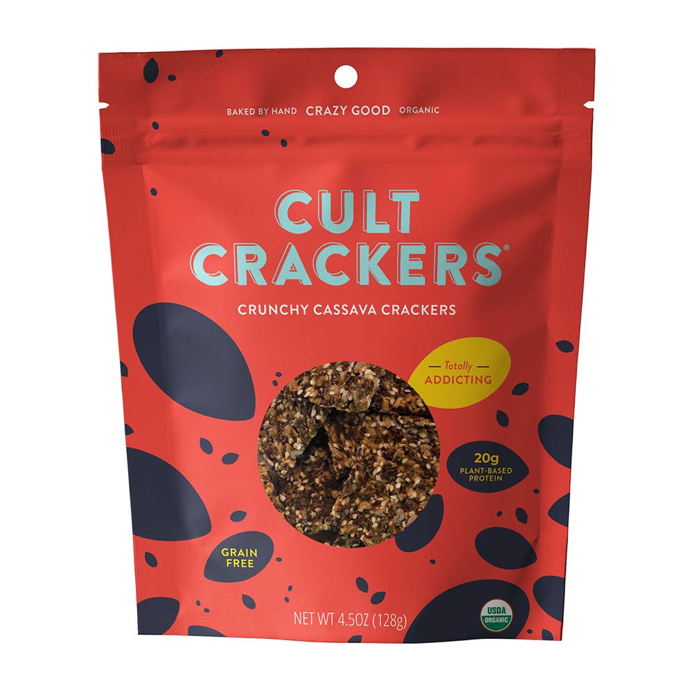 Cult Crackers - Crunchy Cassava Crackers Organic Gluten Free Snacks