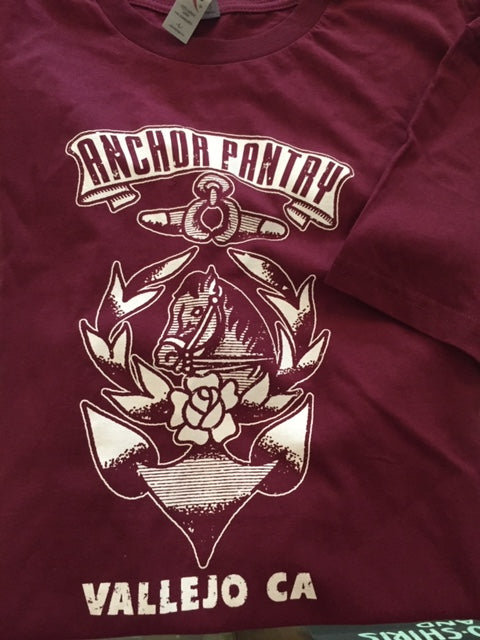 Anchor Pantry Logo T-shirt BURGUNDY