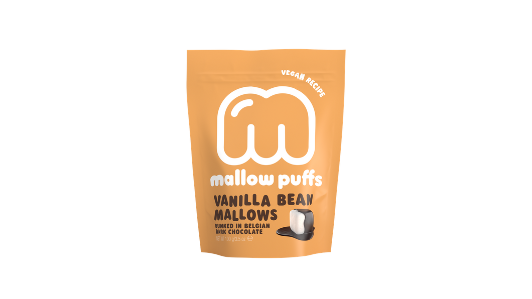 Belgium's chocolate Source - Mallow Puffs - Vegan Marshmallows Vanilla Bean
