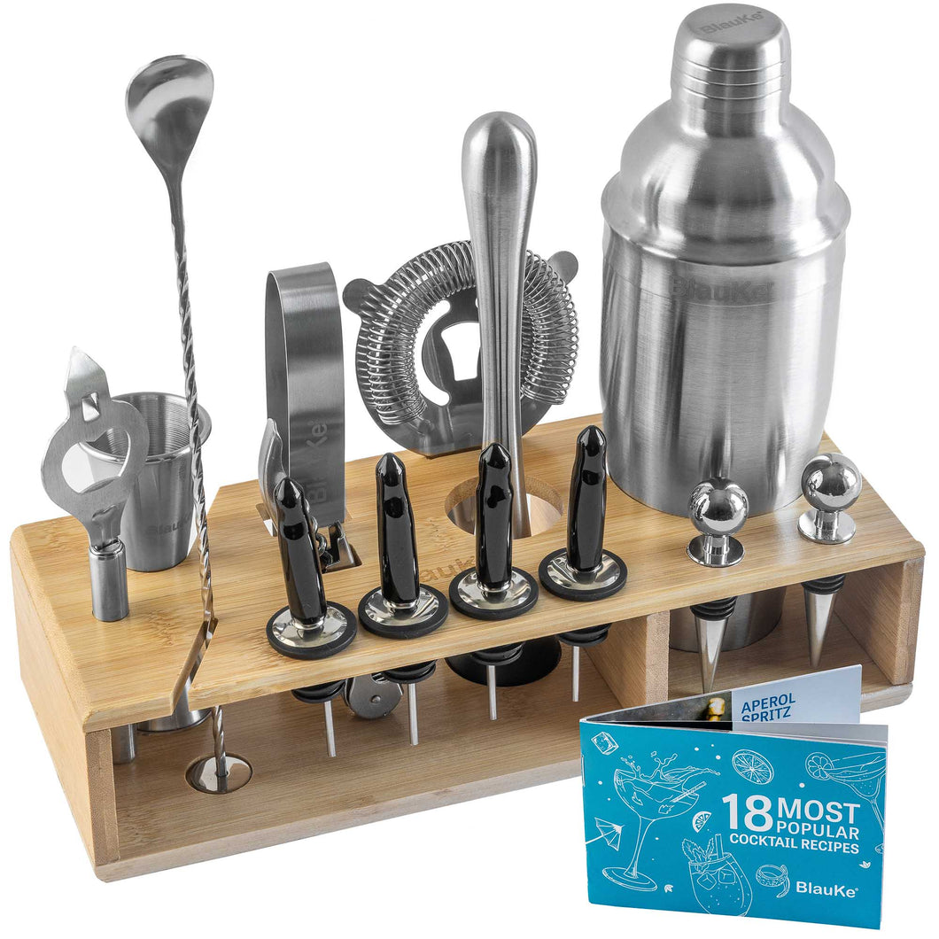 BlauKe - Cocktail Shaker Set with Stand | 17-Piece