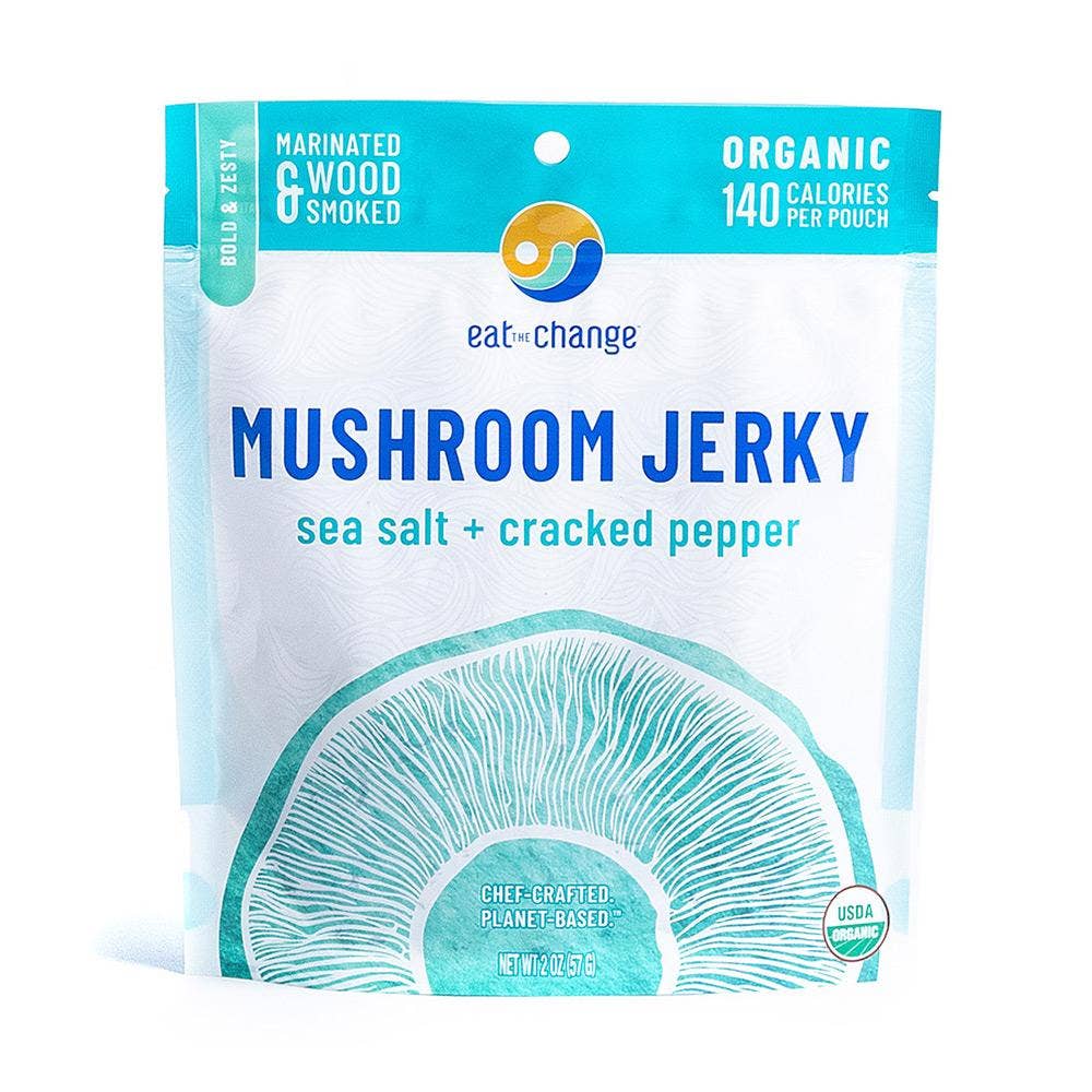 Eat the Change - Organic Sea Salt and Cracked Pepper Mushroom Jerky