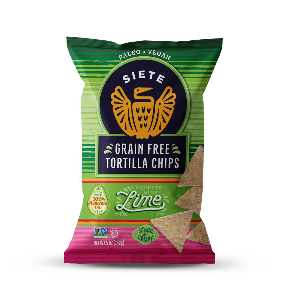 Siete Foods - 5oz Lime Grain Free Tortilla Chips-24 bags