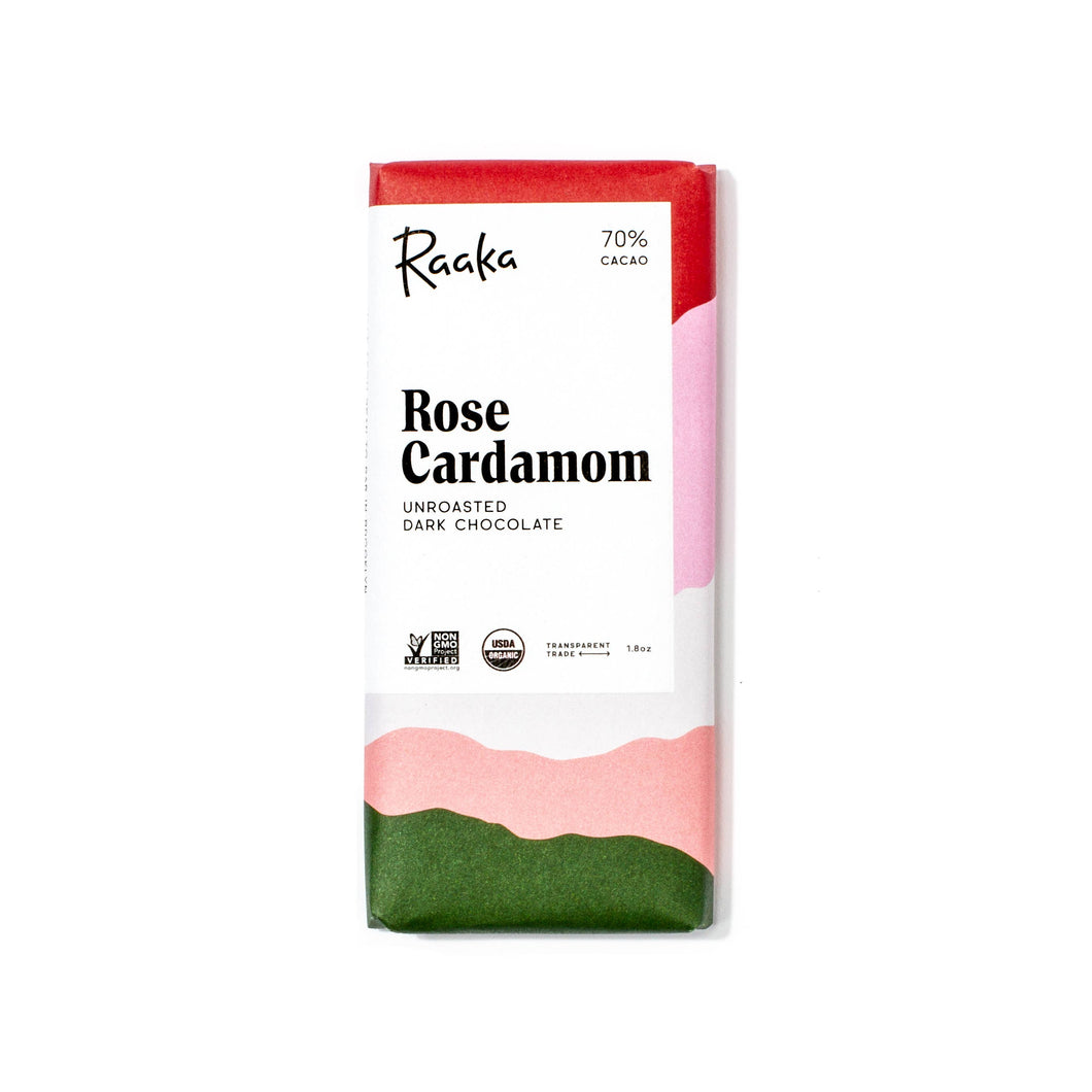 Raaka Chocolate - 70% Rose Cardamom Chocolate Bar - Limited