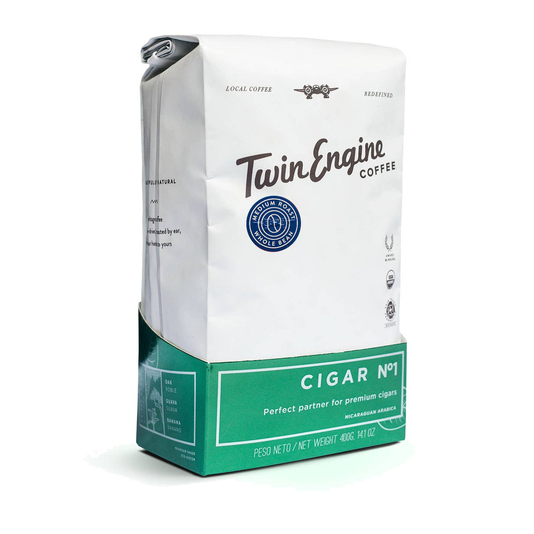 Twin Engine Coffee - Cigar No. 1                    Organic Fair / GROUND  Coffee: Medium