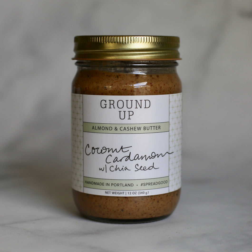 Ground Up PDX - 12oz - Coconut Cardamom with Chia Seed Nut Butter