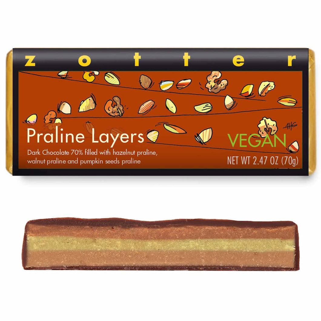 Zotter Chocolates - Short-dated Praline Layers (Hand-scooped Chocolate)