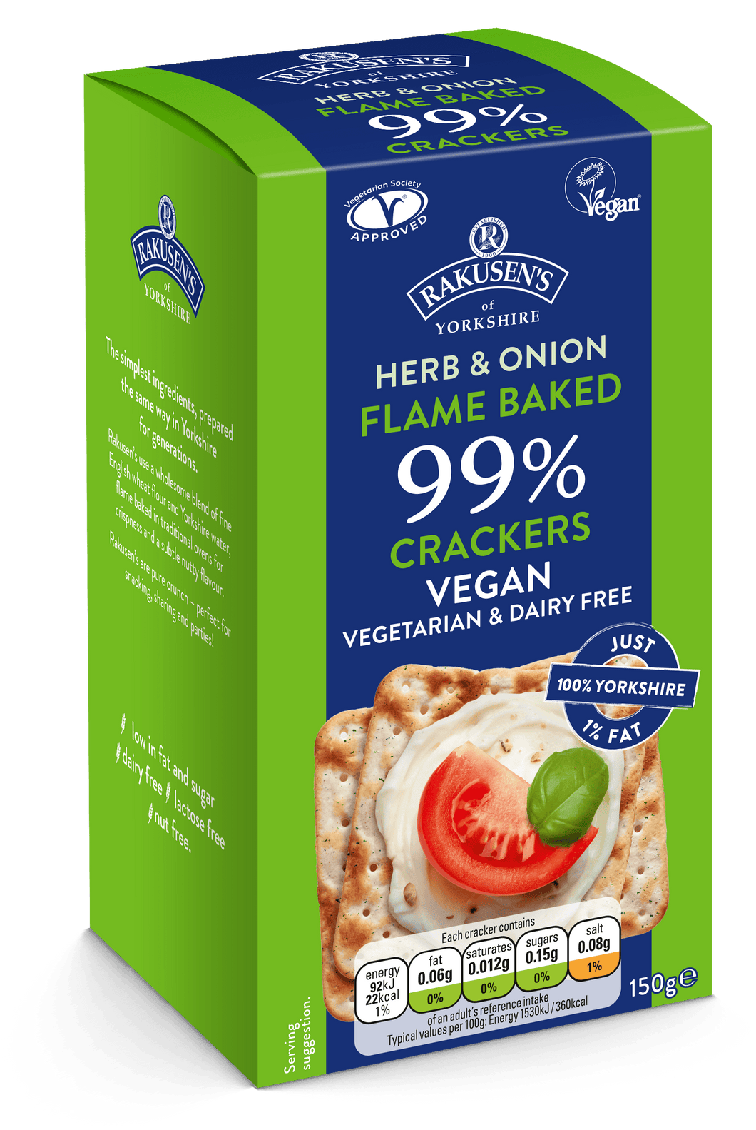 Rakusen's - Herb & Onion Flavoured 99% Crackers