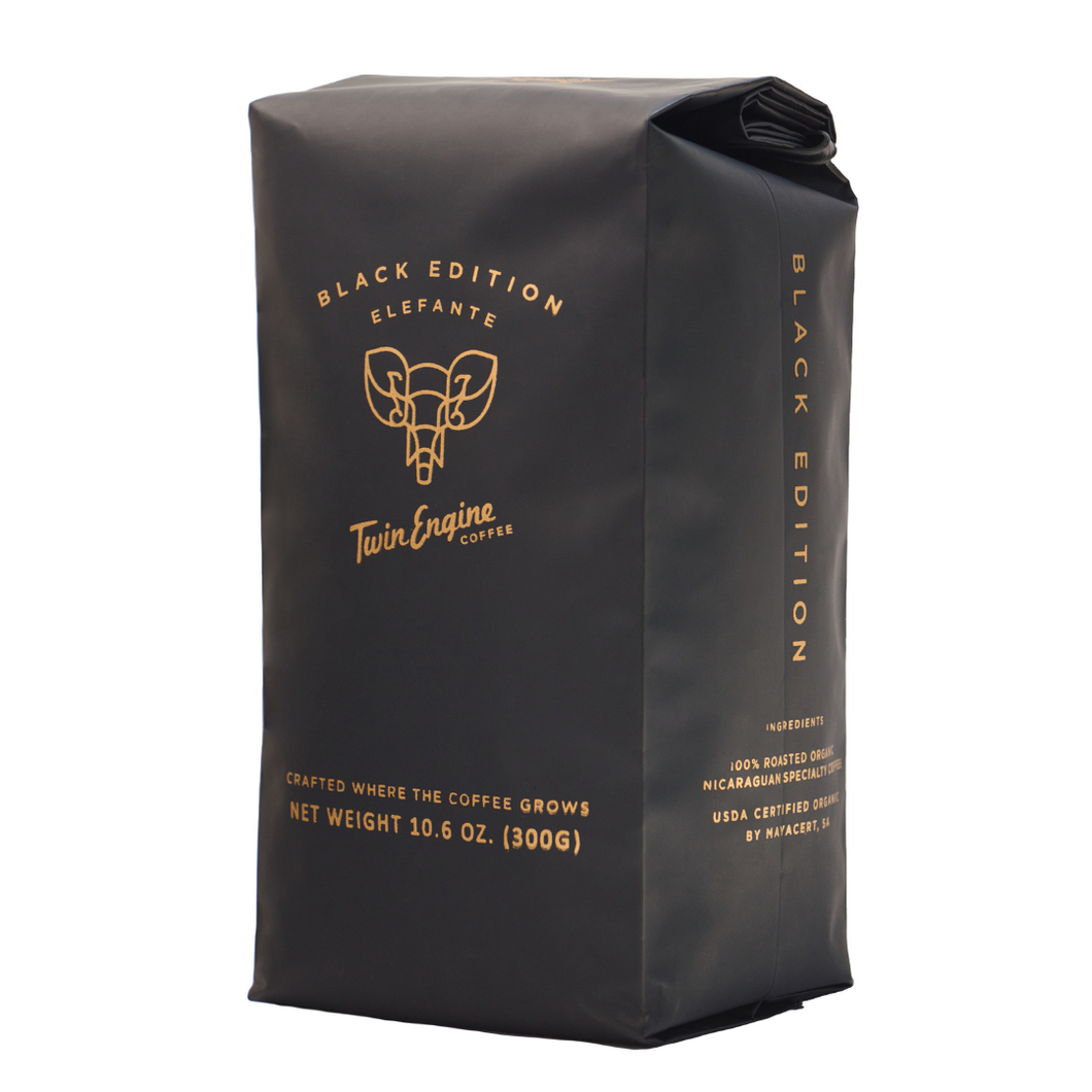 Twin Engine Coffee - Elefante Black WHOLE/ Organic Fair Trade Specialty Arabica